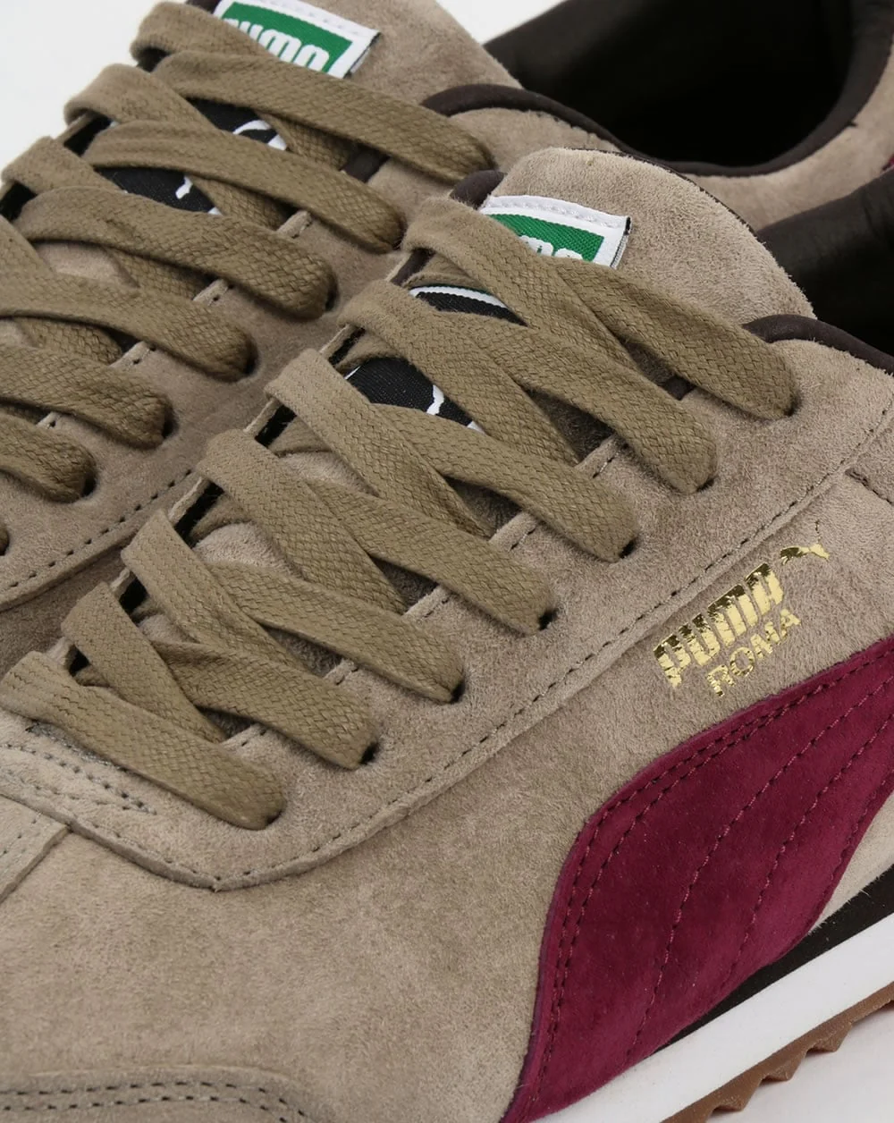 Puma Roma Trainers Chinchilla Brown/Burgundy - Image 4
