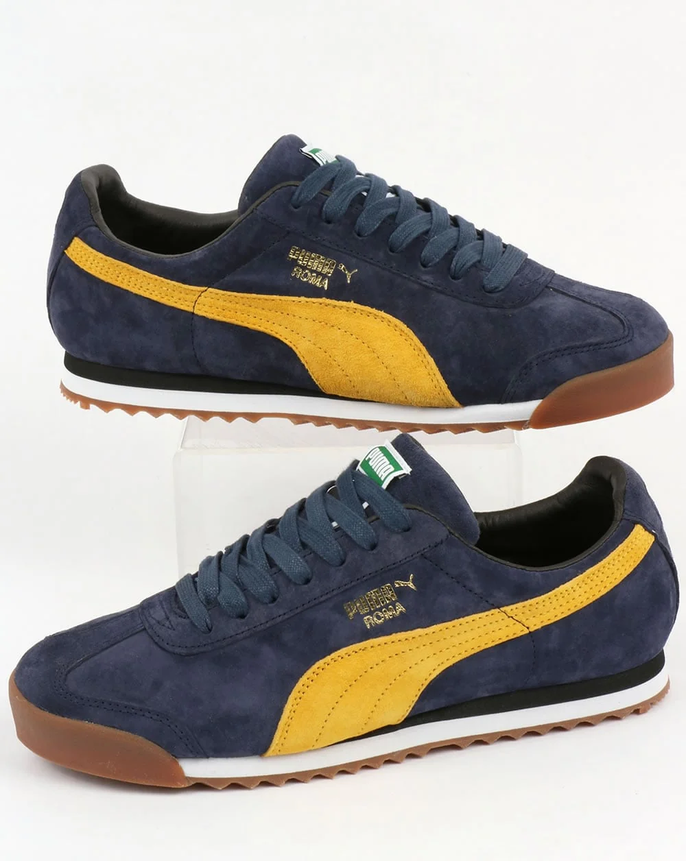 Puma Roma Trainers Navy/Yellow - Image 2