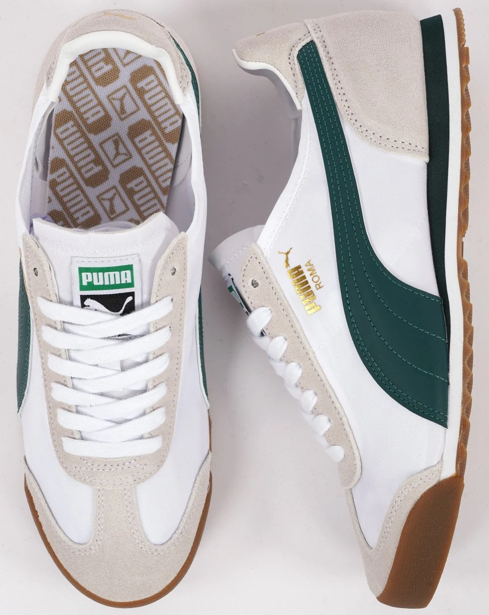 Puma Roma Trainers White Green Exclusive - Image 3