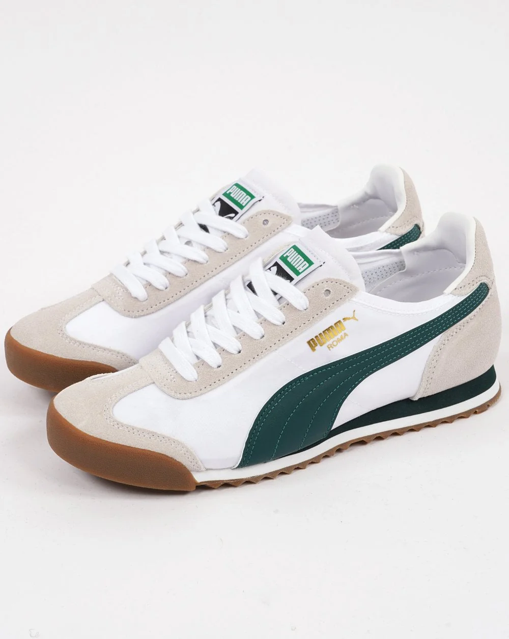 Puma Roma Trainers White Green Exclusive - Image 4