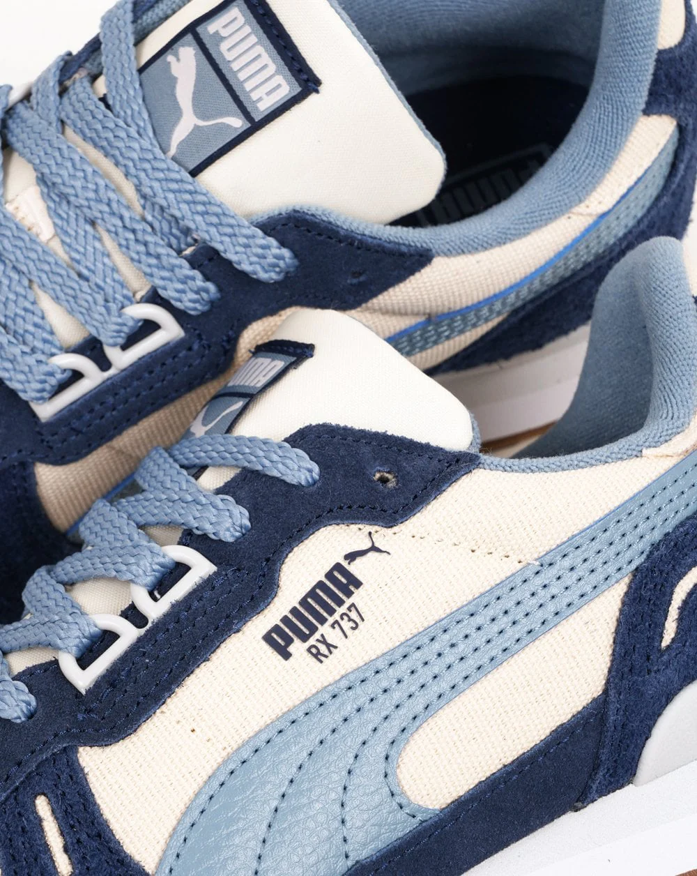 Puma RX 737 Vintage Trainers Snow Navy Blue - Image 4