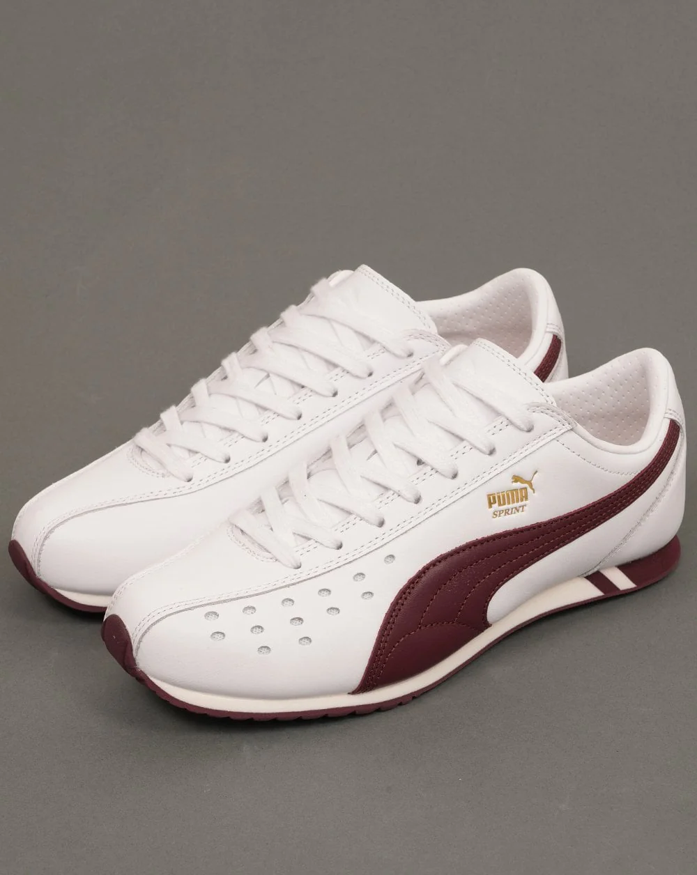 Puma Sprint Trainers White/Burgundy - Image 2