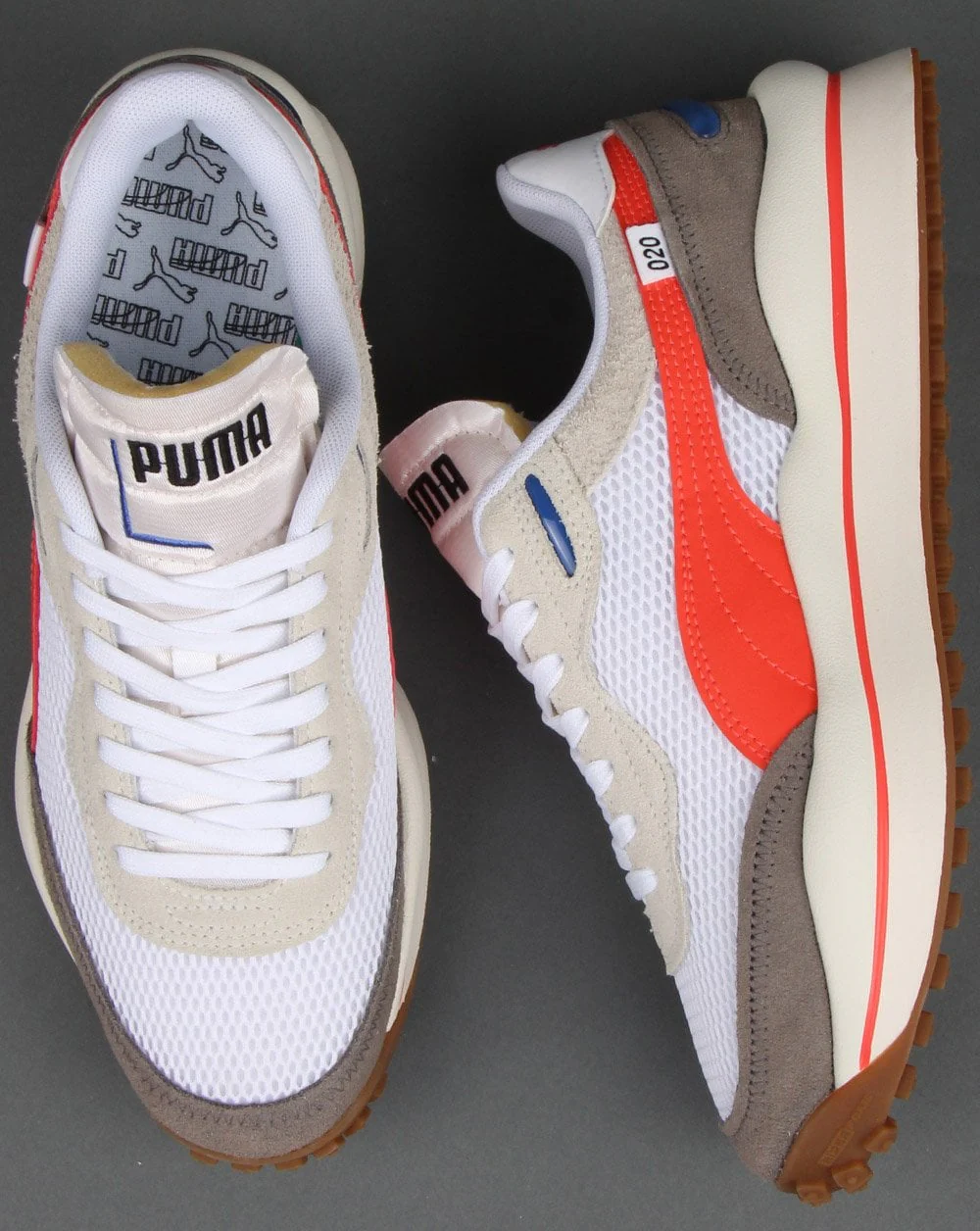 Puma Style Rider Trainers White/Grey - Image 2
