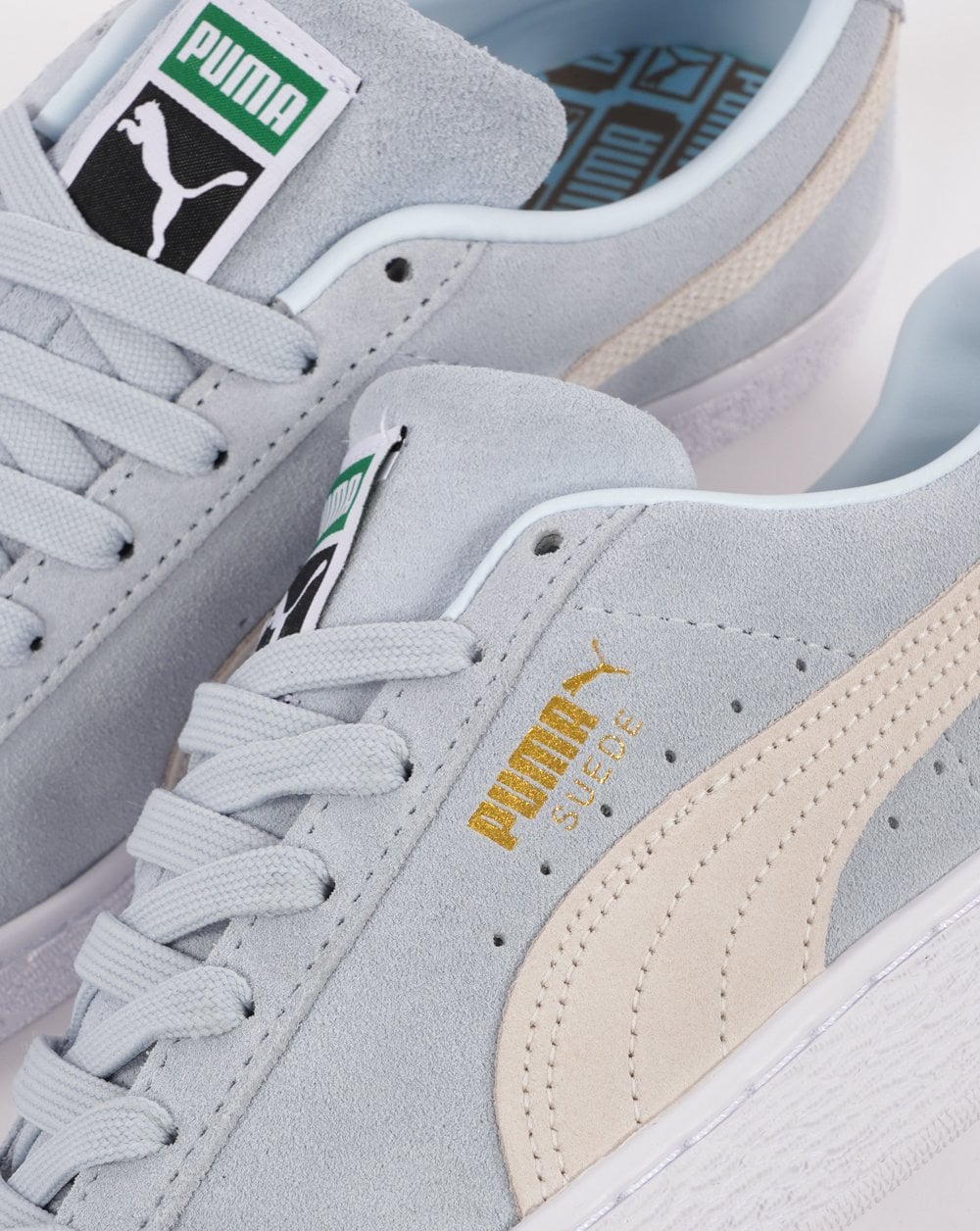 Puma Suede Classic Trainer Icy Blue/White - Image 3