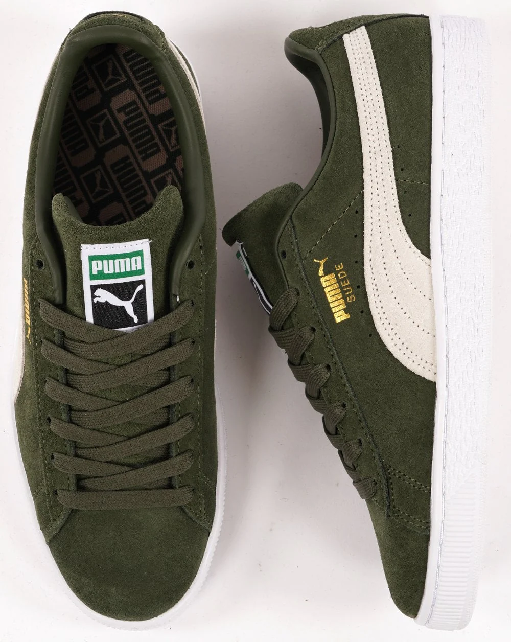 Puma Suede Classic Trainer Olive /White - Image 3