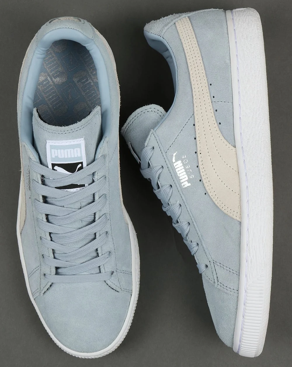 Puma Suede Classic Trainers Sky Blue/White - Image 2