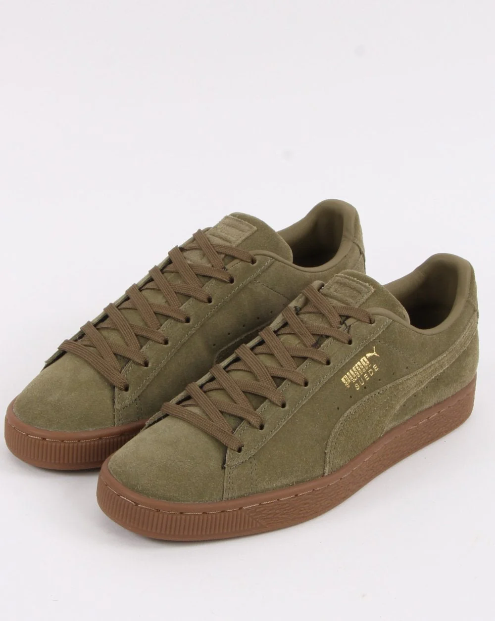 Puma Suede Gum Trainer Burnt Olive/Gum - Image 3