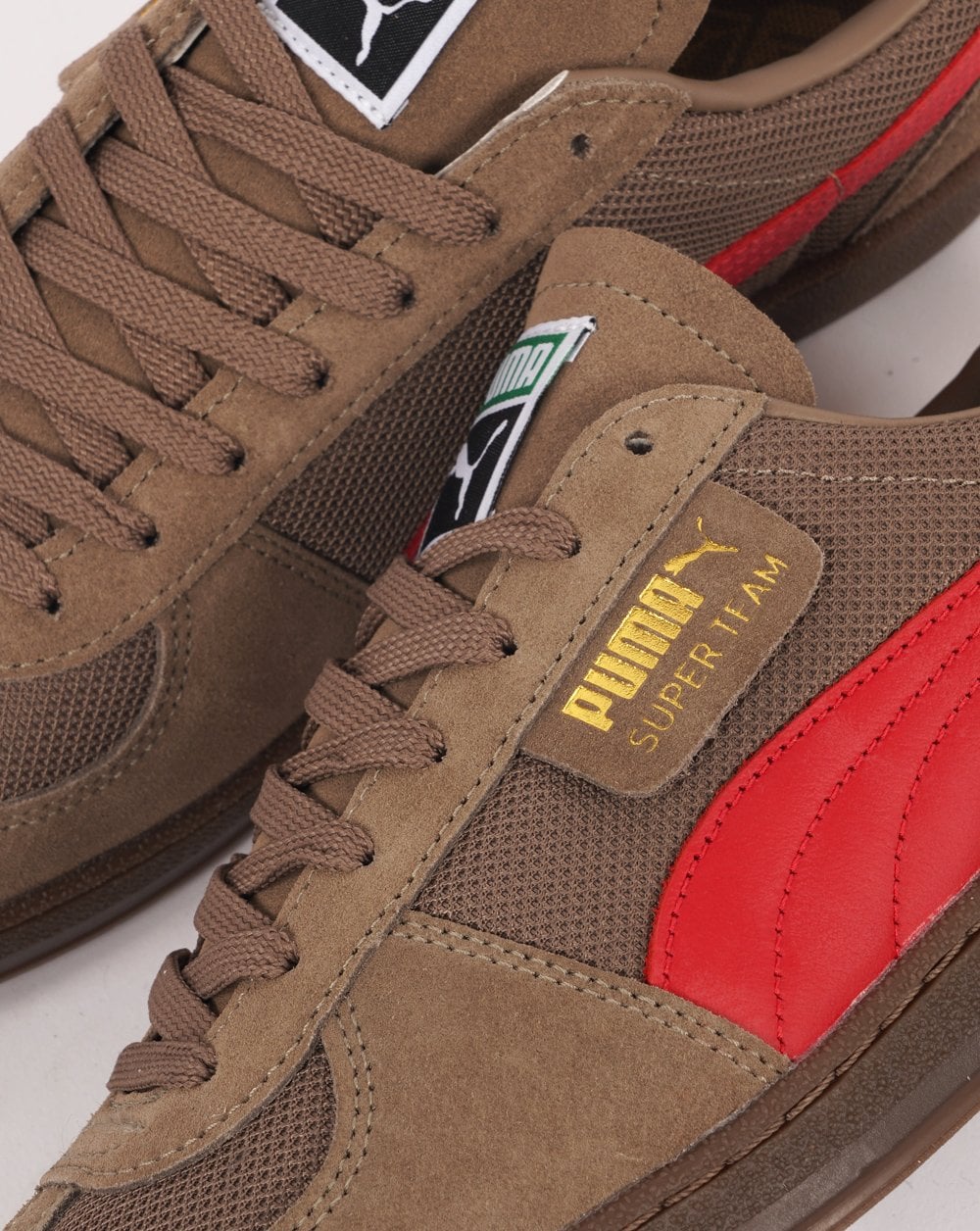 Puma Super Team OG Trainer Taupe/Red - Image 3