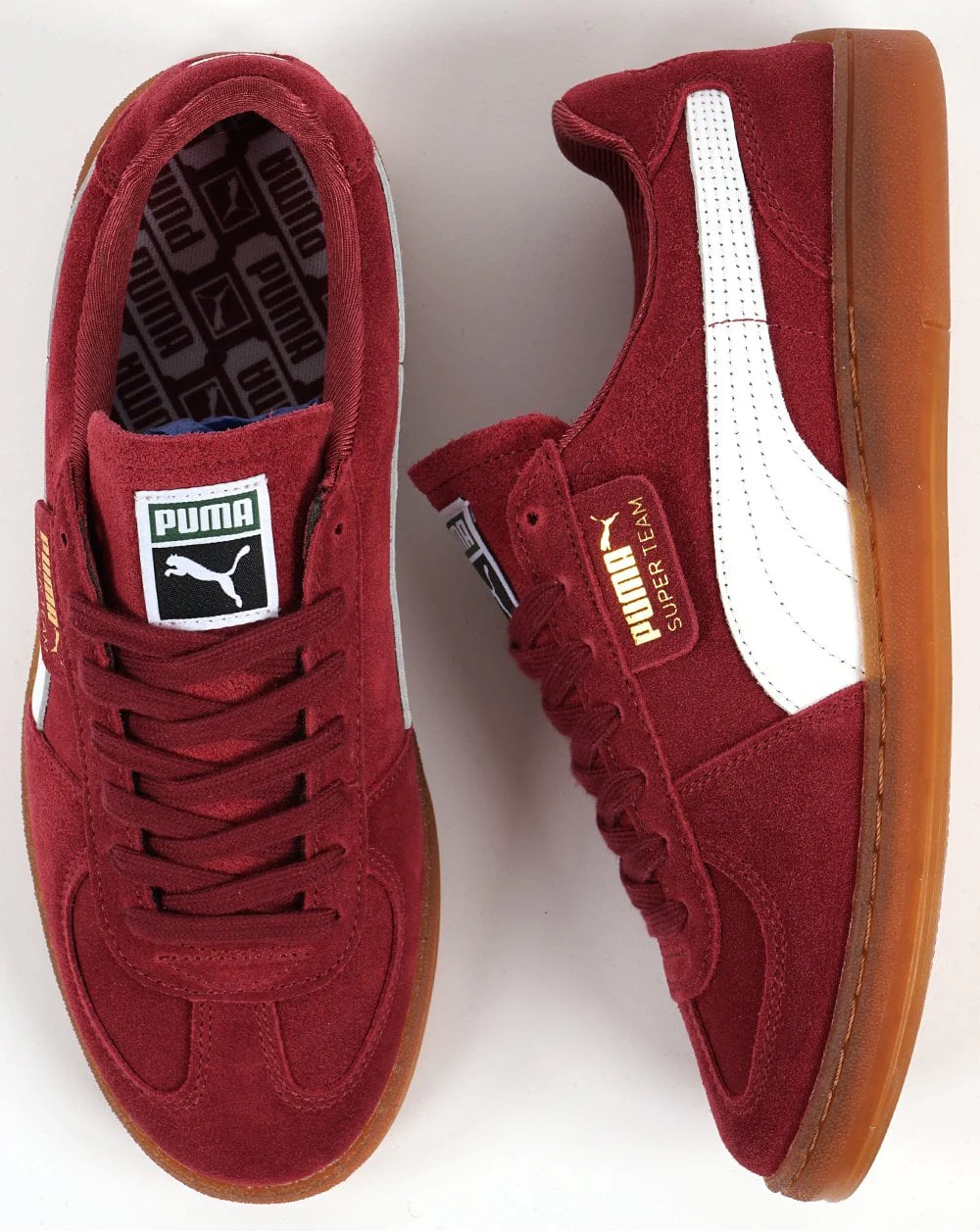 Puma Super Team Suede Trainer Burgundy White Gum