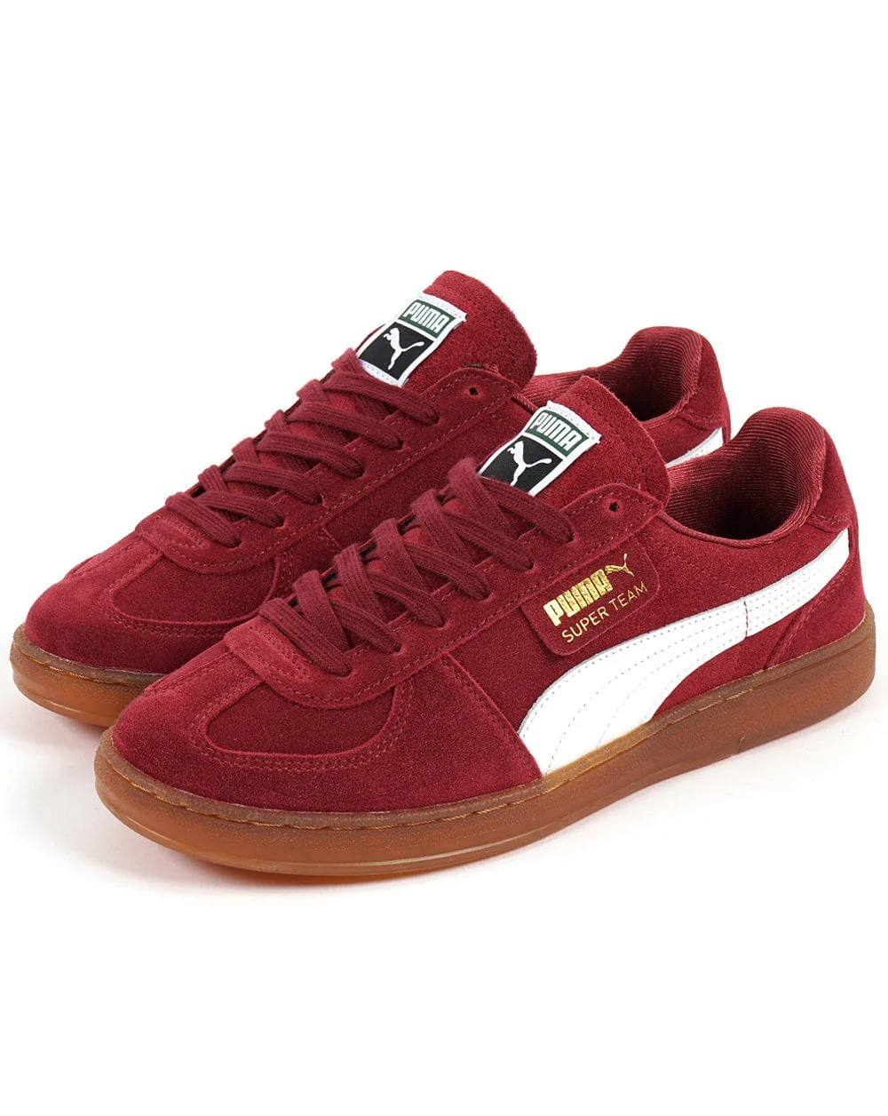 Puma Super Team Suede Trainer Burgundy White Gum - Image 3