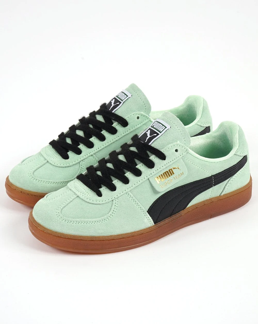 Puma Super Team Suede Trainer Mint/Gum - Image 2