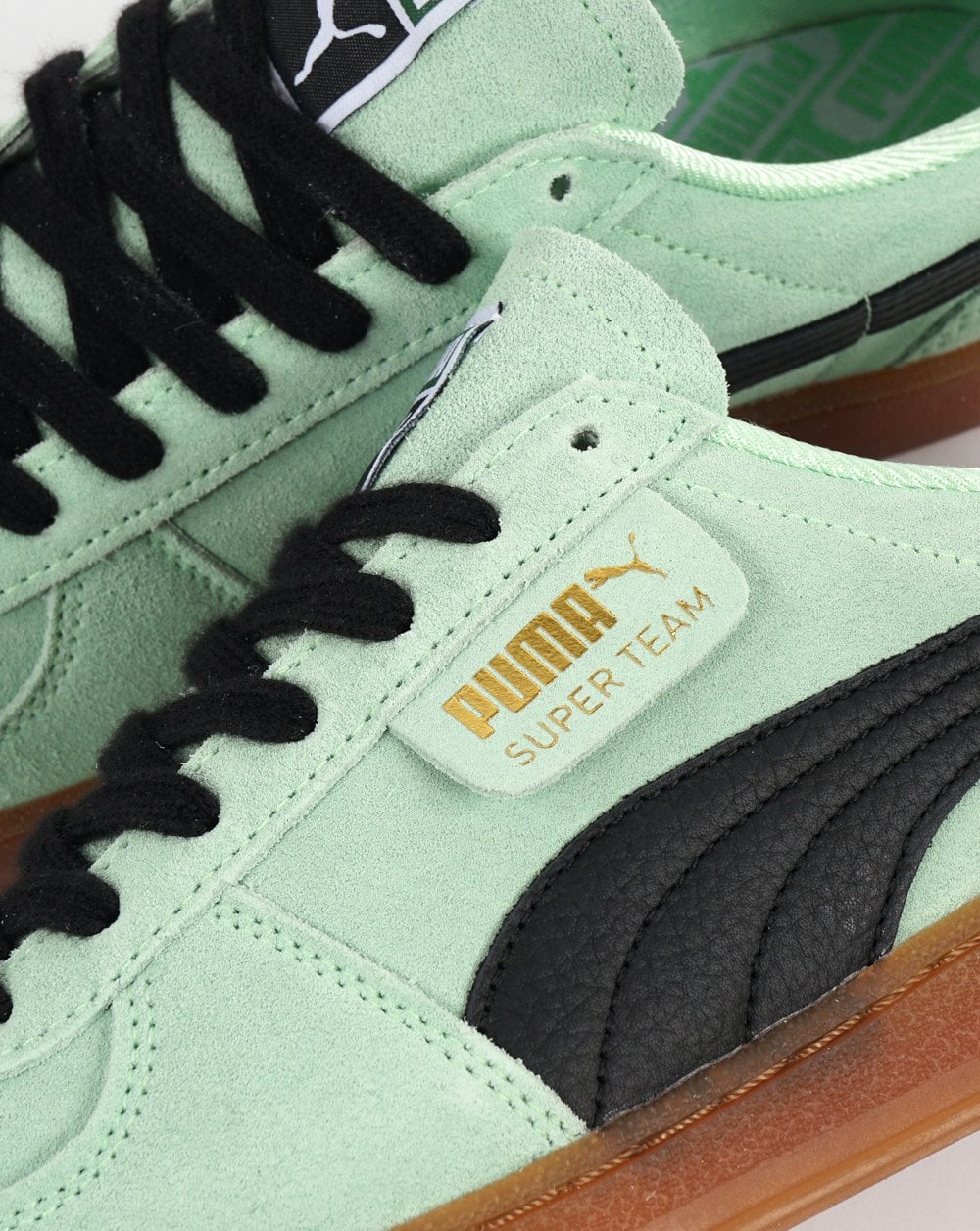 Puma Super Team Suede Trainer Mint/Gum - Image 3
