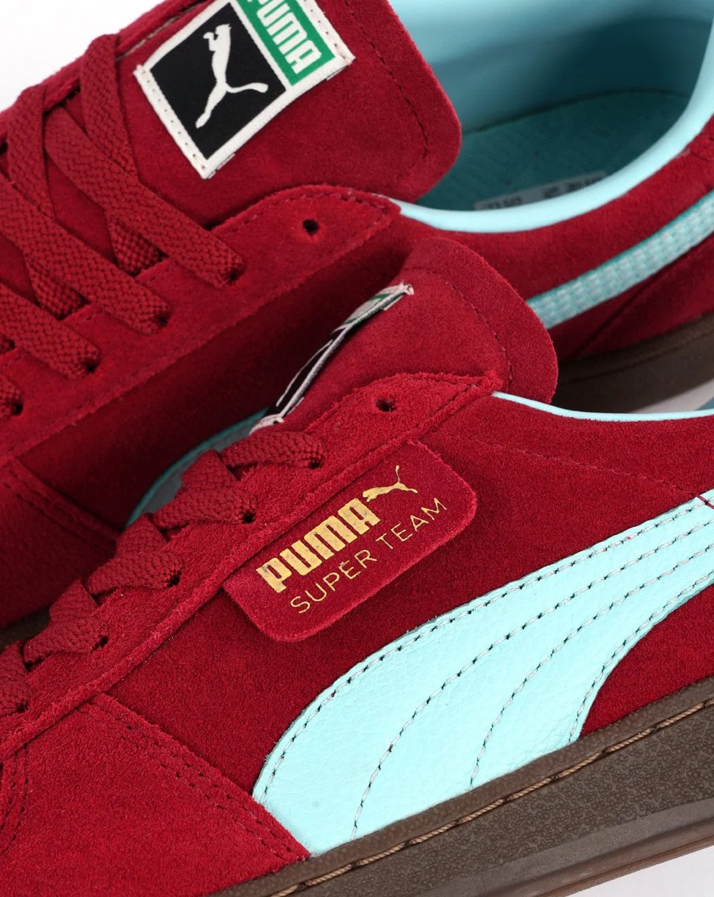 Puma Super Team Suede Trainers Deep Claret / Sky - Image 3