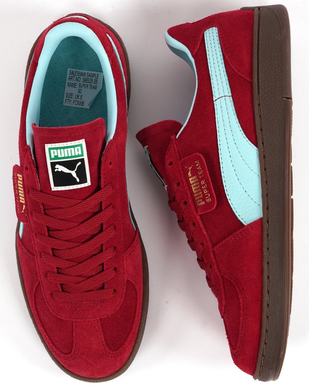 Puma Super Team Suede Trainers Deep Claret / Sky - Image 4