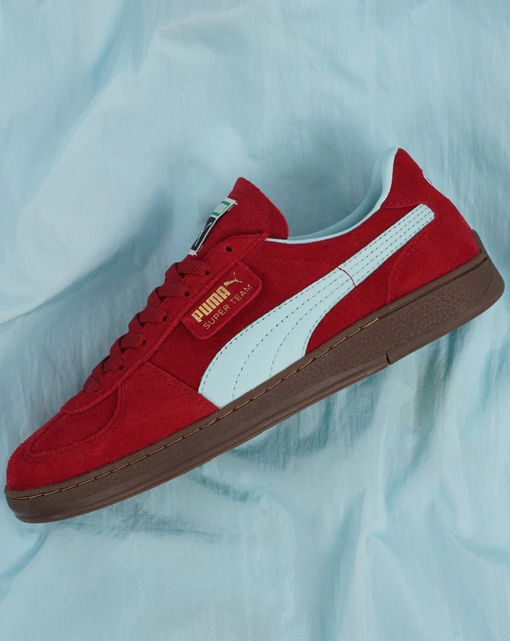 Puma Super Team Suede Trainers Deep Claret / Sky - Image 5
