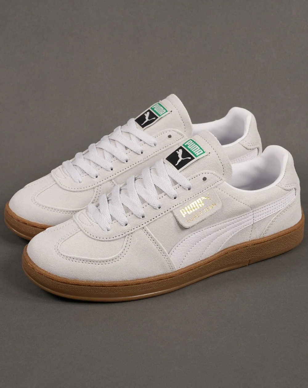 Puma Super Team Suede Trainers Mist White - Image 2