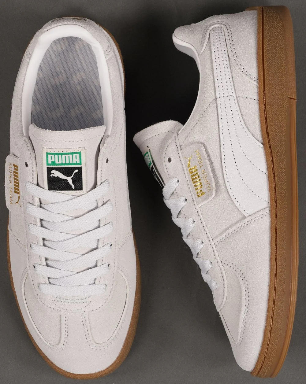 Puma Super Team Suede Trainers Mist White - Image 4