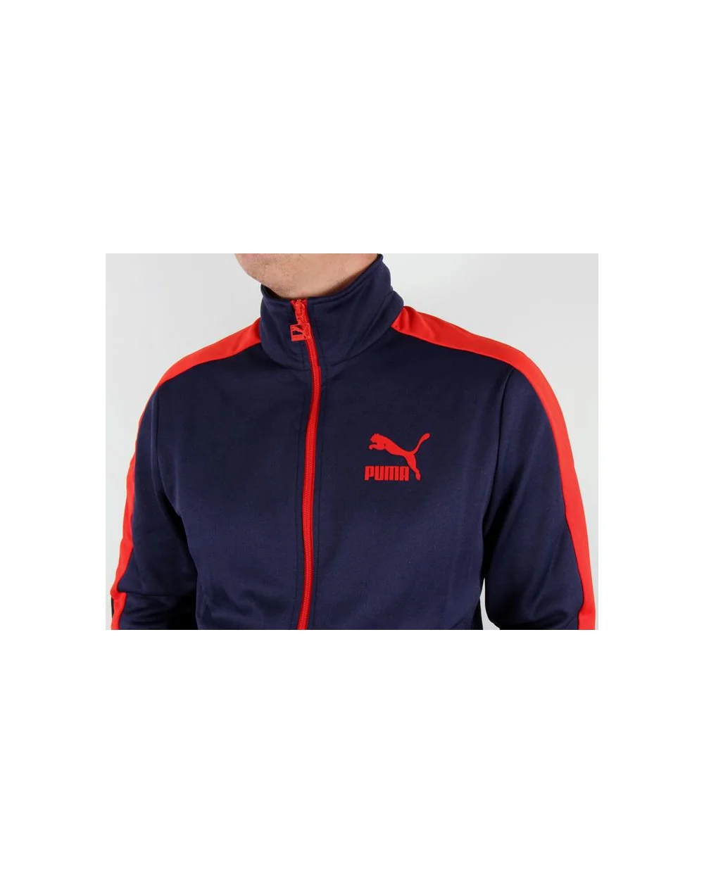 Puma T7 Track Top Navy/red - Image 2