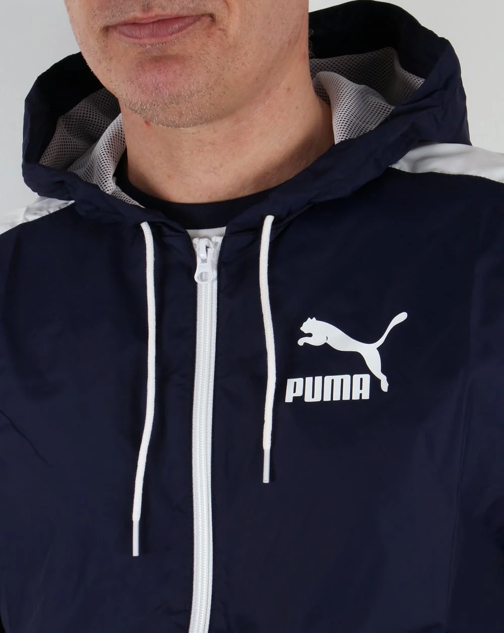 Puma T7 Windbreaker Jacket Navy/White - Image 2