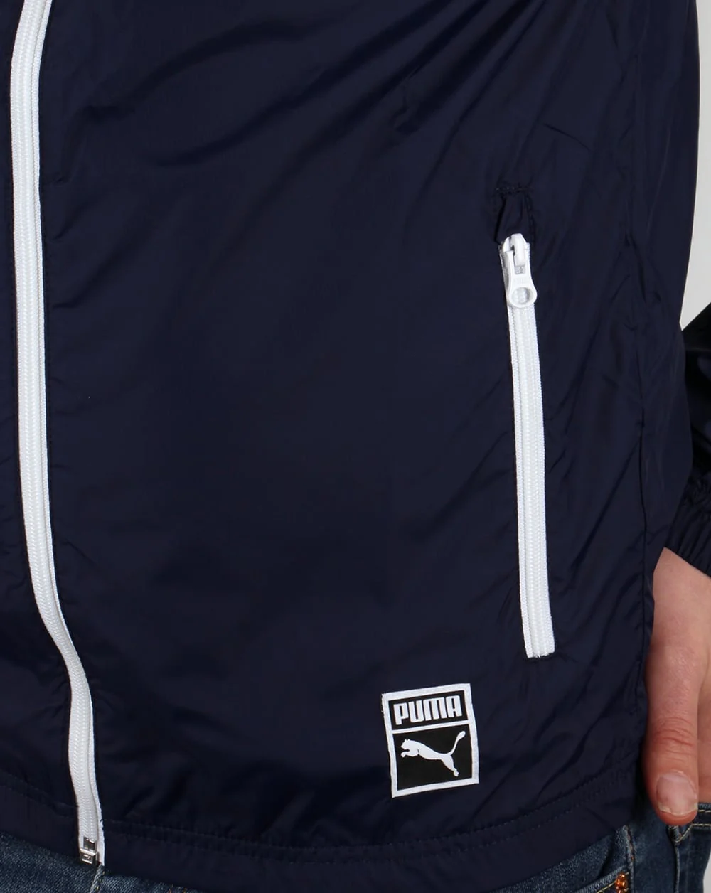 Puma T7 Windbreaker Jacket Navy/White - Image 3