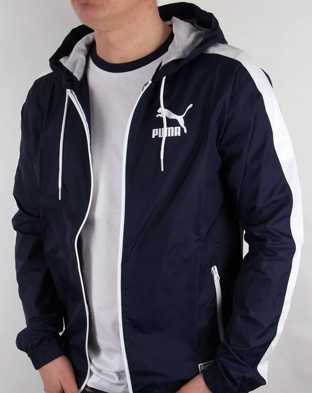 Puma T7 Windbreaker Jacket Navy/White - Image 4