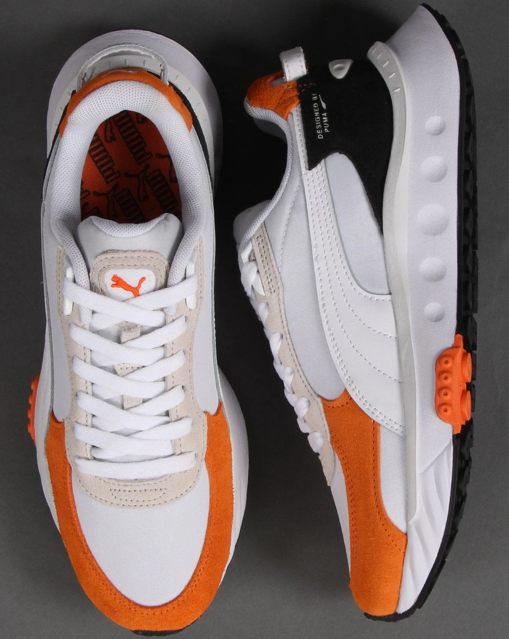 Puma Wild Rider Rollin Trainer Vibrant Orange/White - Image 2