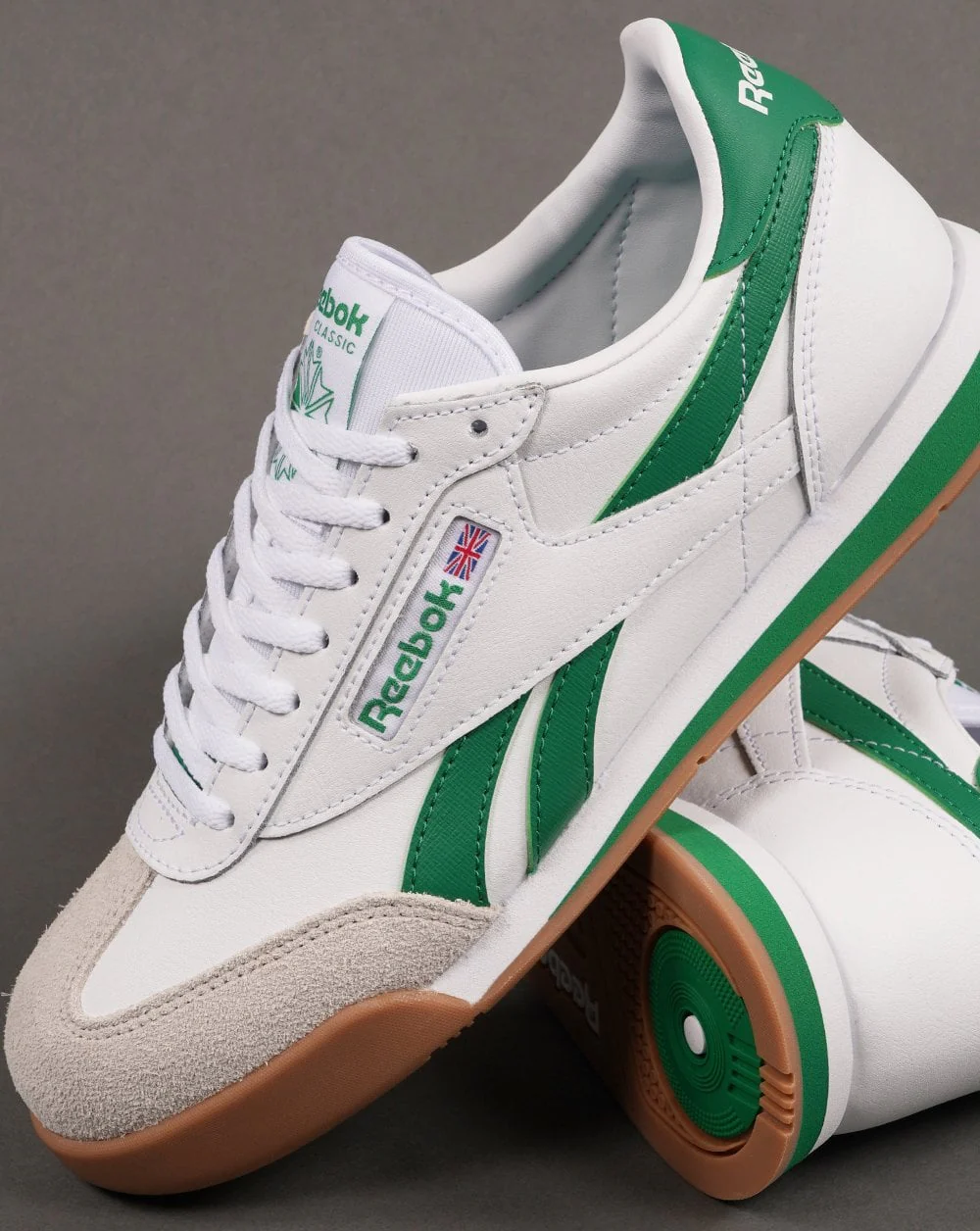 Reebok Campio XT Trainers White/Glen Green/Gum