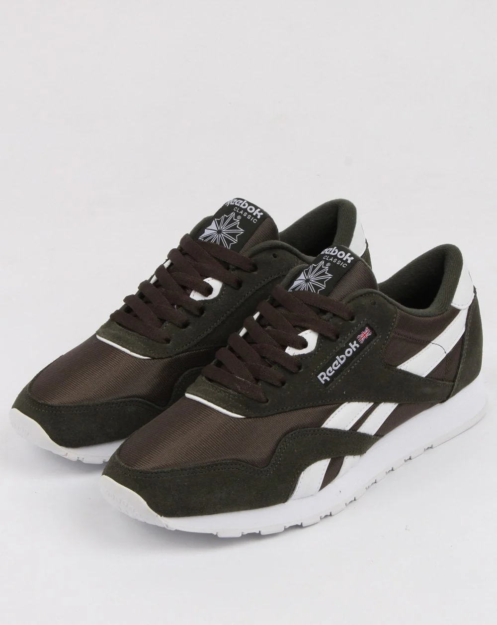 Reebok Cl Nylon Trainers Dark Green/white - Image 3