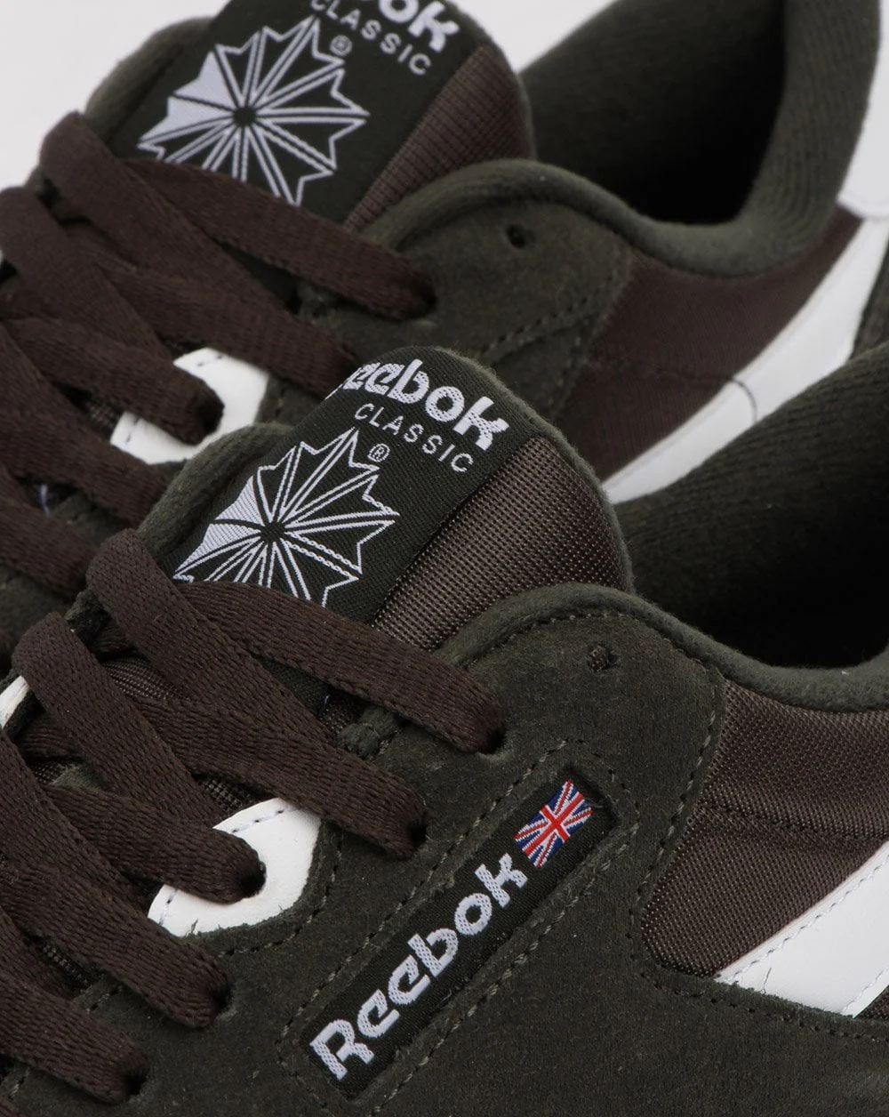 Reebok Cl Nylon Trainers Dark Green/white - Image 4