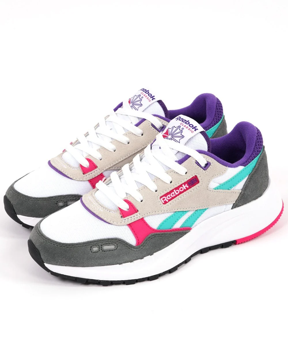 Reebok Classic 2400 Trainers Chalk/Grey/Pink - Image 2