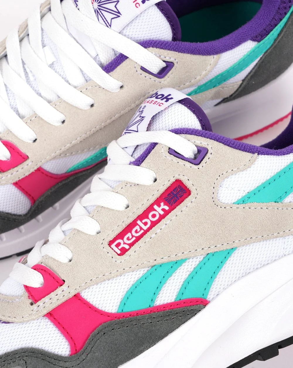 Reebok Classic 2400 Trainers Chalk/Grey/Pink - Image 3