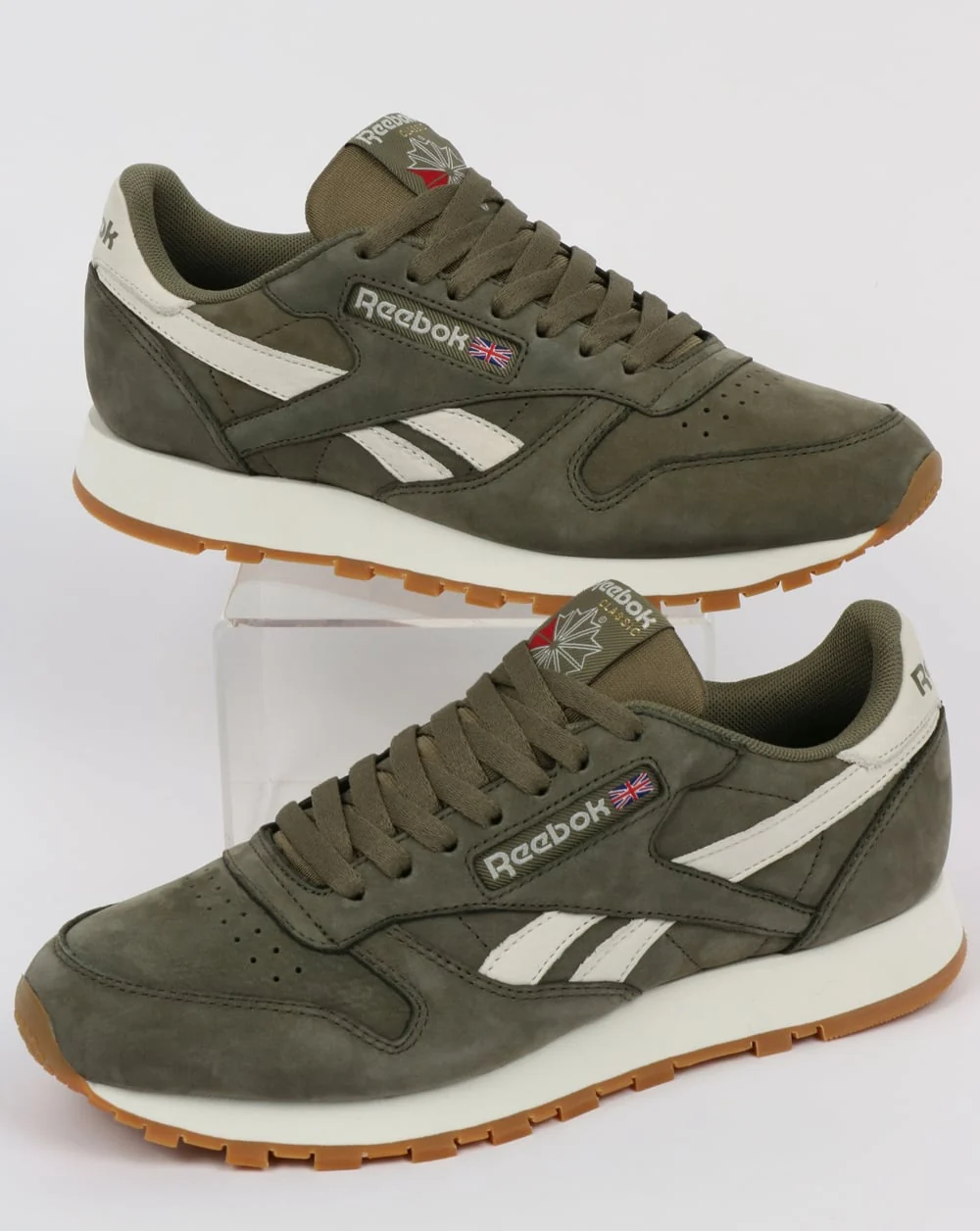 Reebok Classic Leather TL Trainers Washed Olive/Chalk