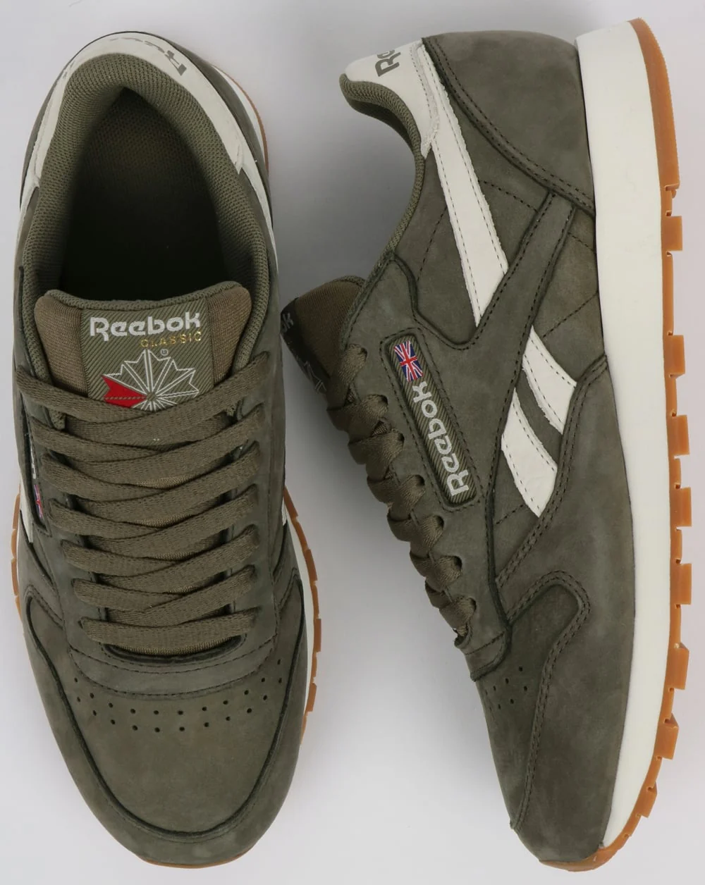 Reebok Classic Leather TL Trainers Washed Olive/Chalk - Image 2