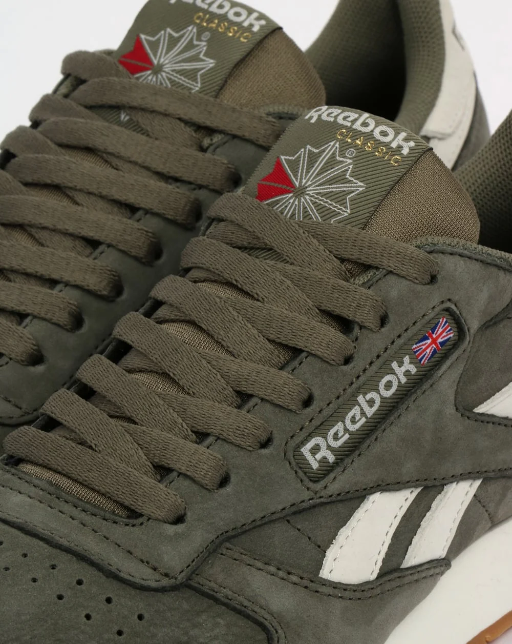 Reebok Classic Leather TL Trainers Washed Olive/Chalk - Image 4