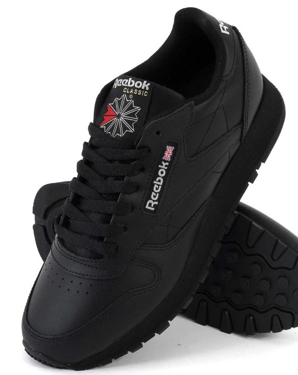 Reebok Classic Leather Trainers Black/Black