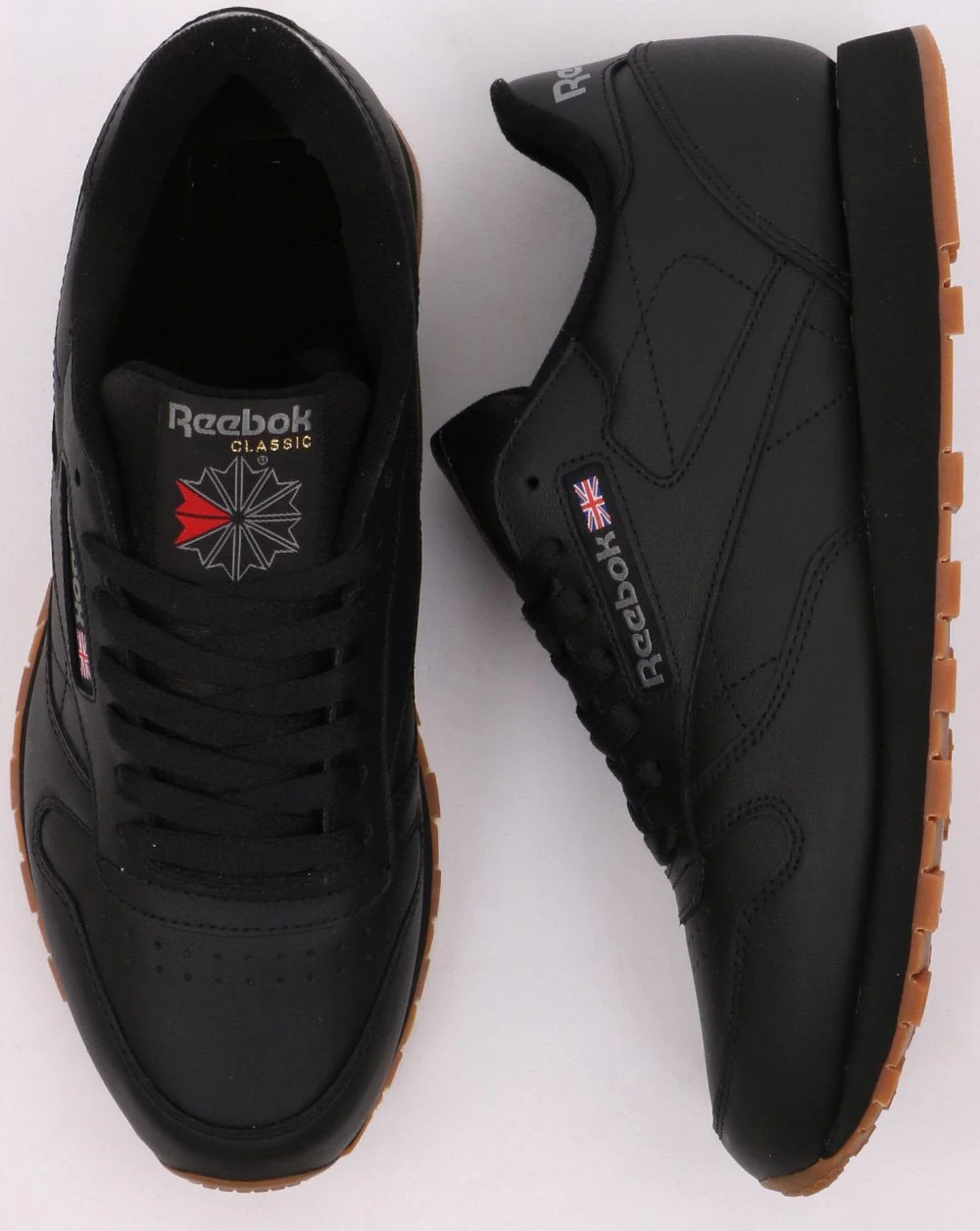 Reebok Classic Leather Trainers Black/Gum - Image 2