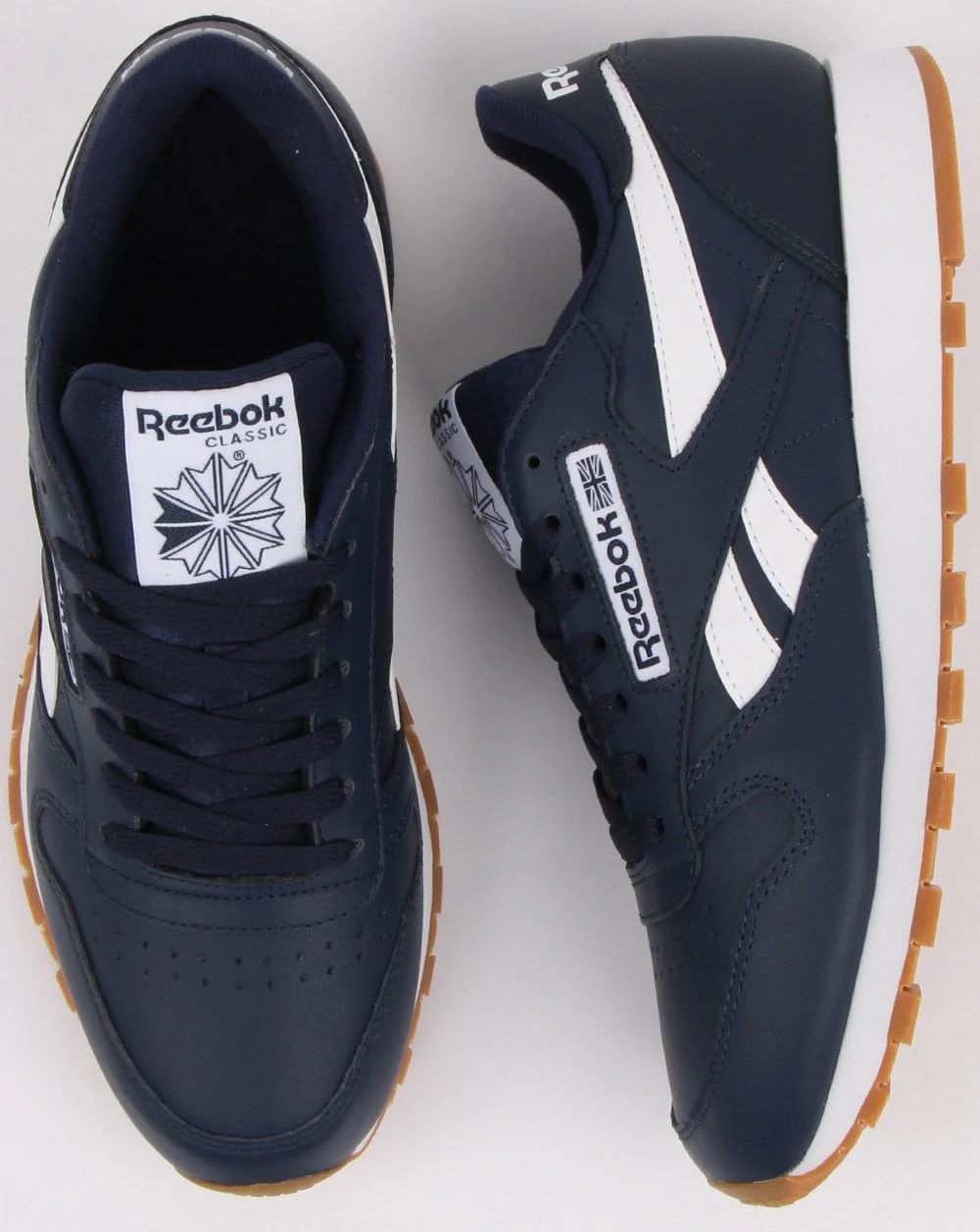 Reebok Classic Leather Trainers Navy/White - Image 2