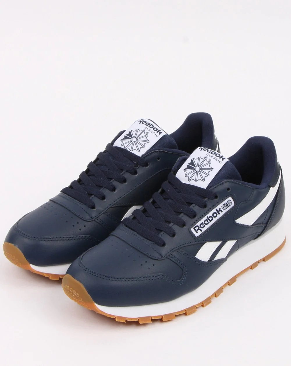 Reebok Classic Leather Trainers Navy/White - Image 3