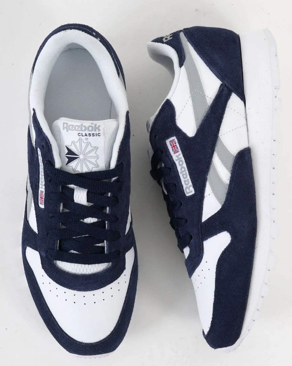 Reebok Classic Leather Trainers Navy/White/Grey - Image 2