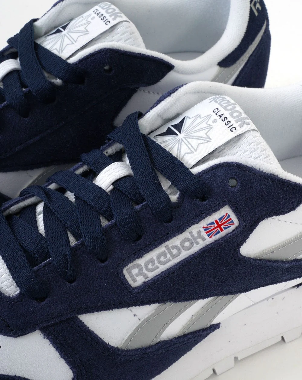 Reebok Classic Leather Trainers Navy/White/Grey - Image 3