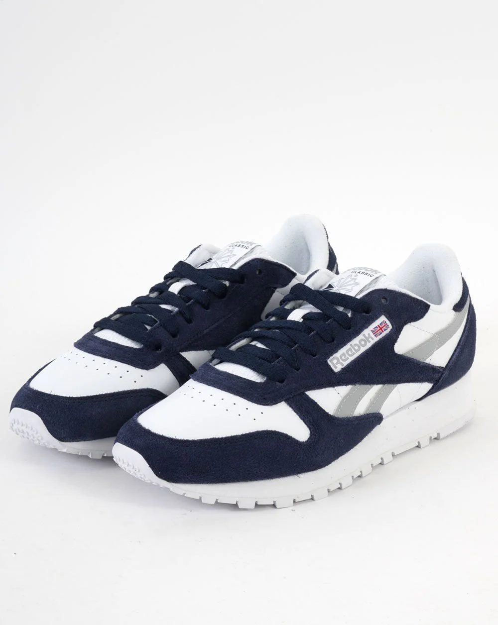 Reebok Classic Leather Trainers Navy/White/Grey - Image 4