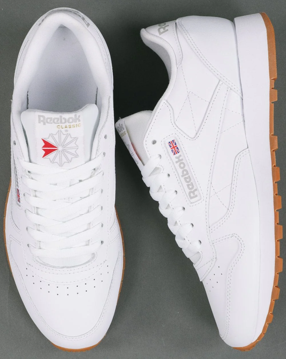 Reebok Classic Leather Trainers White/Gum - Image 4