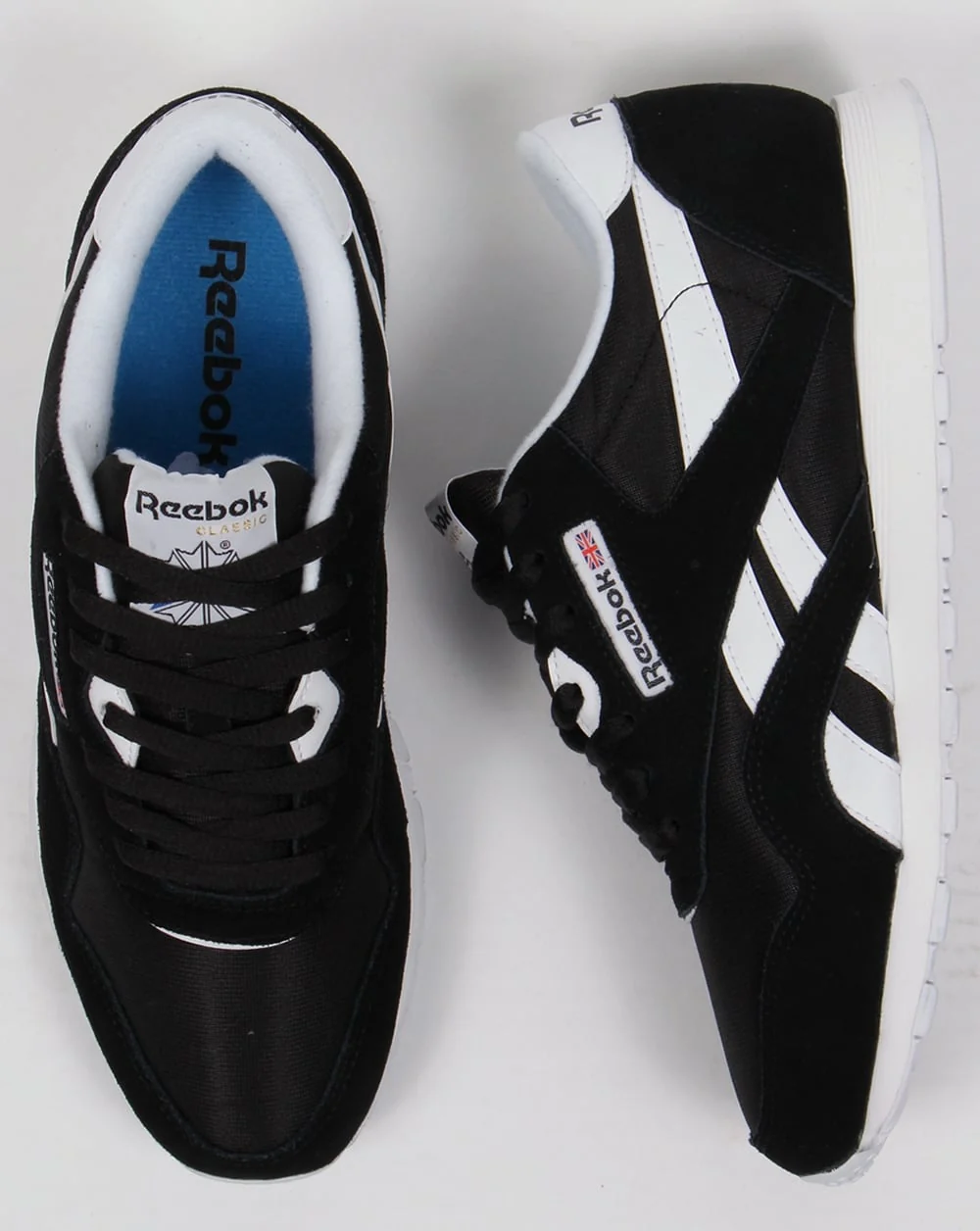 Reebok Classic Nylon Trainers Black/White - Image 2