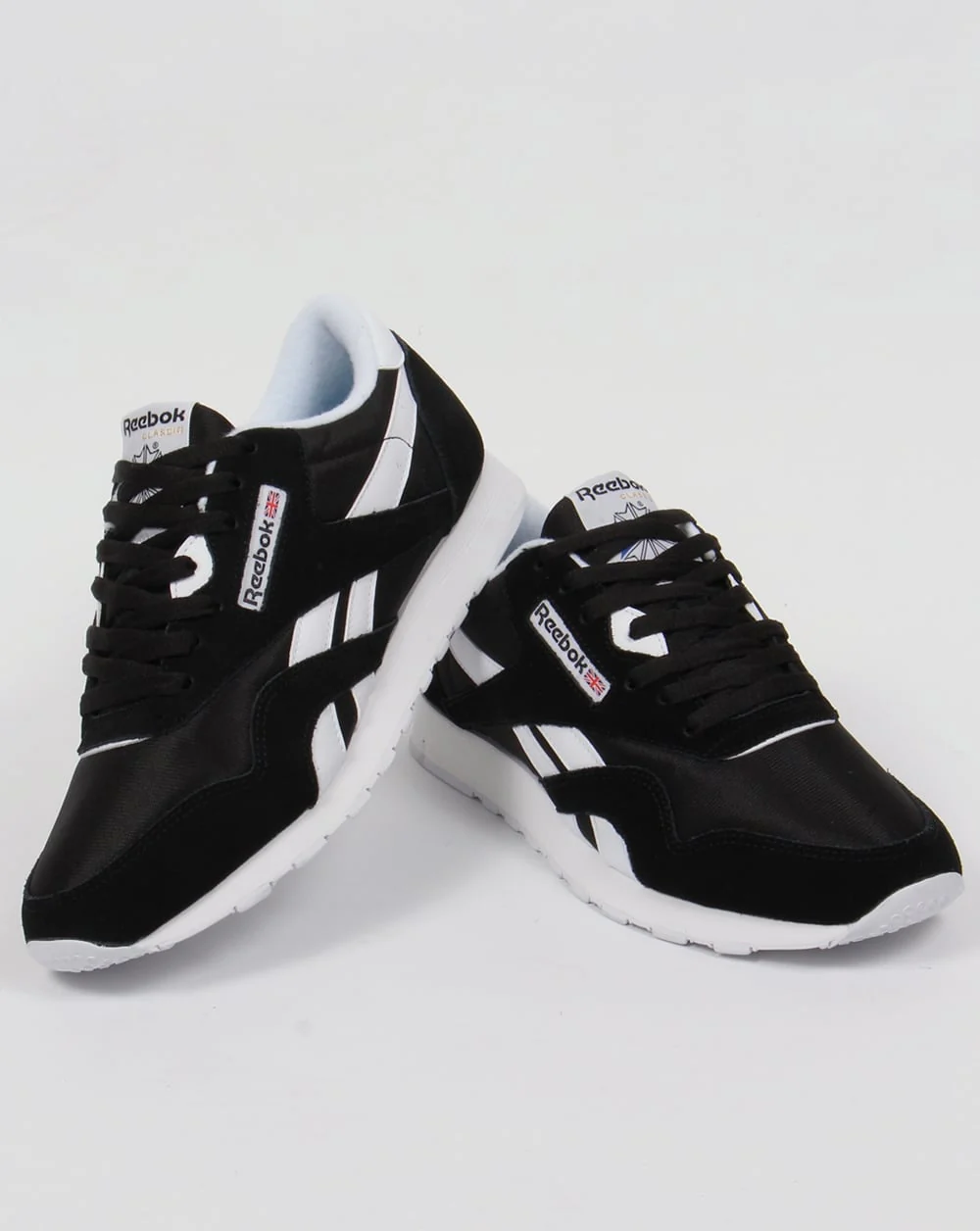 Reebok Classic Nylon Trainers Black/White - Image 3