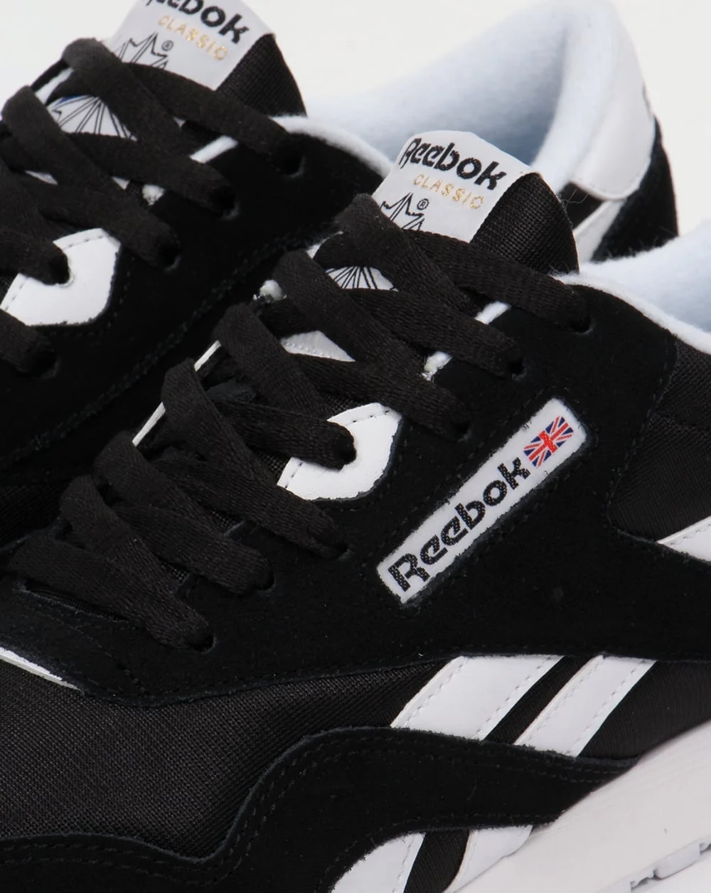 Reebok Classic Nylon Trainers Black/White - Image 4