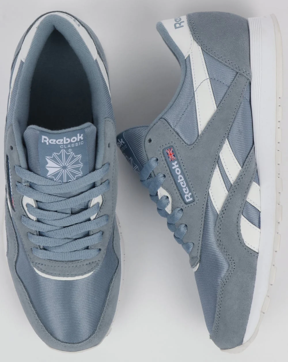 Reebok Classic Nylon Trainers light Blue Grey /White - Image 2