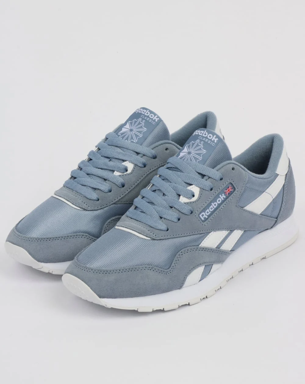 Reebok Classic Nylon Trainers light Blue Grey /White - Image 3
