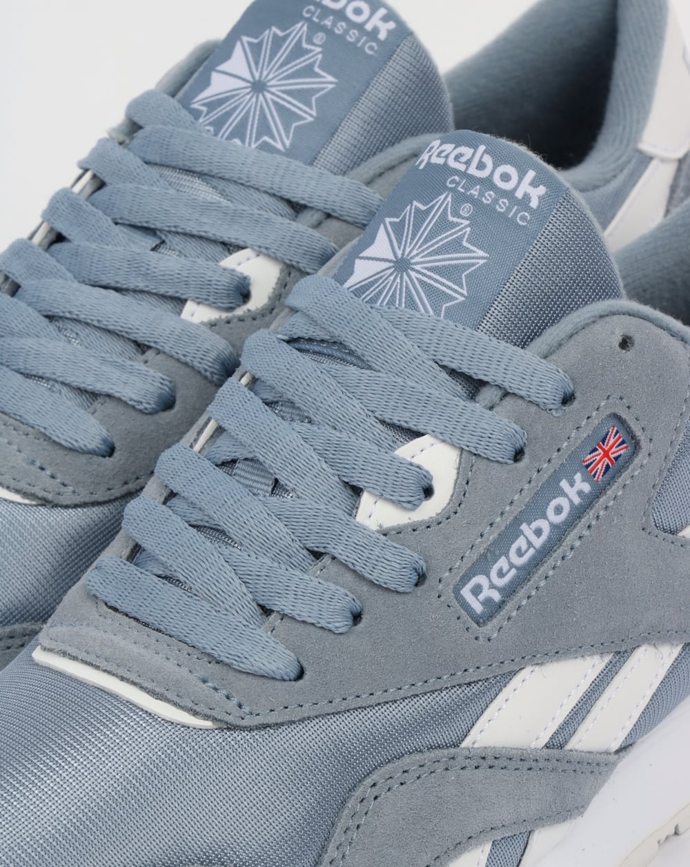 Reebok Classic Nylon Trainers light Blue Grey /White - Image 4