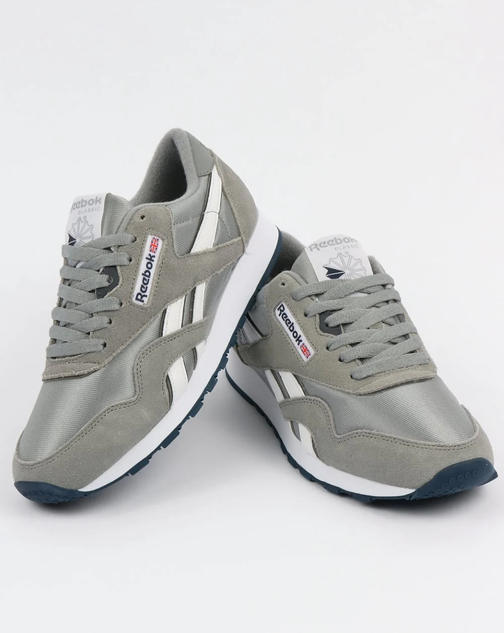 Reebok Classic Nylon Trainers Platinum/Jet Blue - Image 3