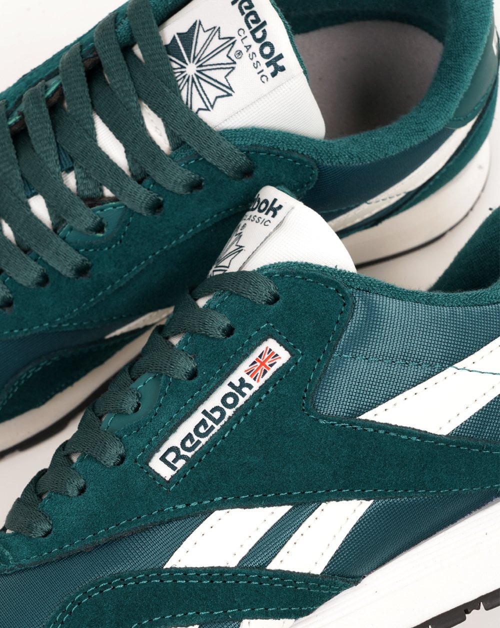 Reebok Classic Nylon Trainers Retro Teal Chalk - Image 3